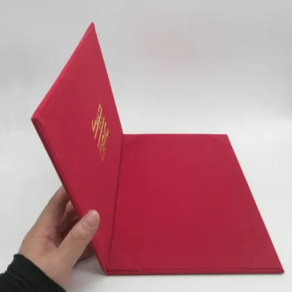 Custom Red Velvet Luxury Paper Menu