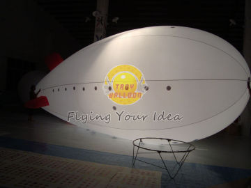 7m Inflatable Helium Lighting Blimp / Zeppelin Balloon With Ge Halogen Bulb For Trade Show