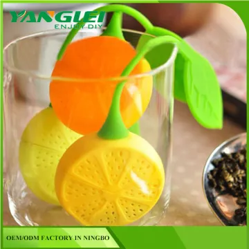 premium orange Shape Tea Strainer Filter Infuser Bag Lemon Silicone