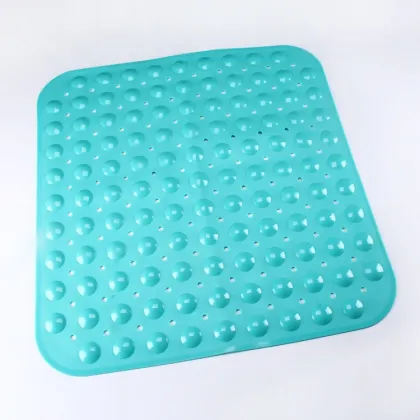 Square Non-Slip Bath Mats with Suction Cups - 21 Inch Tub Mats