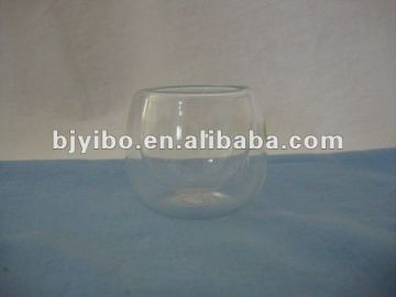 Double wall glass coffee cup