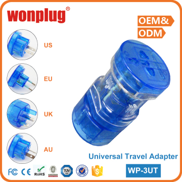 Wonplug universal travel ac adapter with eu au us uk multi plug CE ROHS approved