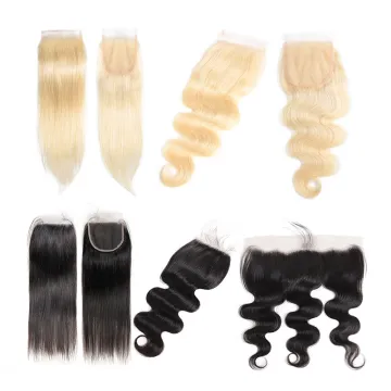Virgin hd 4x4 5x5 6x6 lace closure, cuticle aligned hair preplucked hd lace closure, lace frontal virgin human hair closure