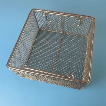 Steel Screen Basket for Operating Room Instrument Cleaning and Disinfection