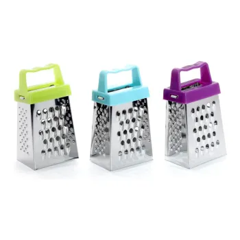 Modern Stainless Steel Ginger Grater with Plastic Handle for Efficient Kitchen Use - Perfect for Cheese and Vegetable Grating