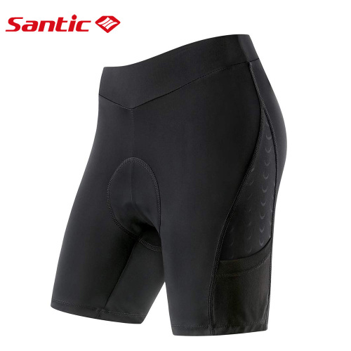 Santic Women's Cycling Shorts Shockproof Anti-Pilling MTB Bike Underwear with 4D Padding Breathable Mesh Pockets for Storge