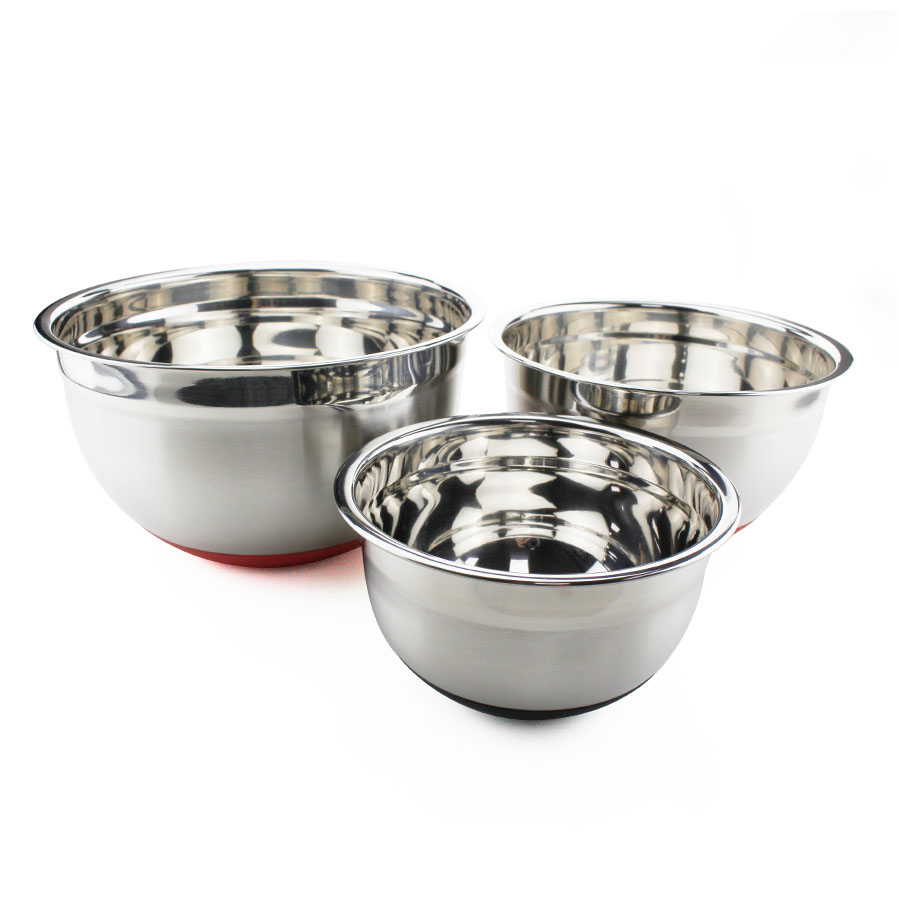 3pcs Stainless Steel Mixing Bowls set with Grater