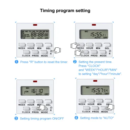 Multifunctional Electronic Digital Mains Plug-In Timer
