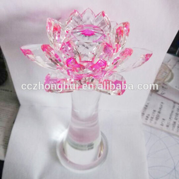 Shining beautiful crystal lotus flower pillar