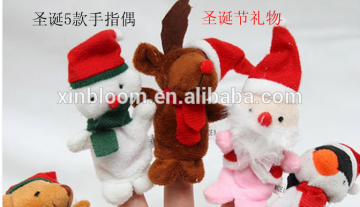 christmas series plush santa claus snowman miludeer small animal finger puppet 5 in 1 set toy doll