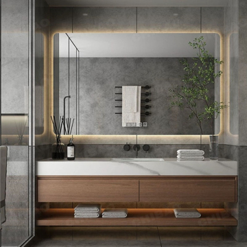 Modern Bathroom Washing Basin Cabinet with Mirror Led Vanity Bathroom Accessories Supplier Bathroom Vanity Set