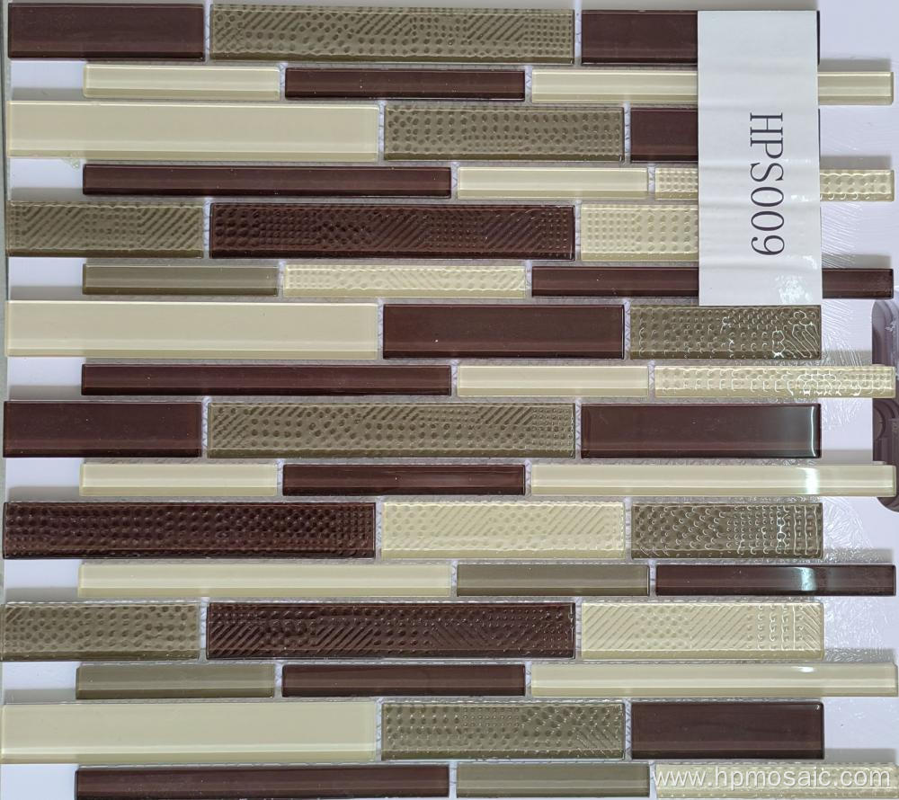 Strip Stone Glass Mosaic Tile For Fireplace