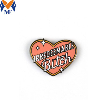 Insignia de pin de esmalte con forma de corazón personalizada de metal