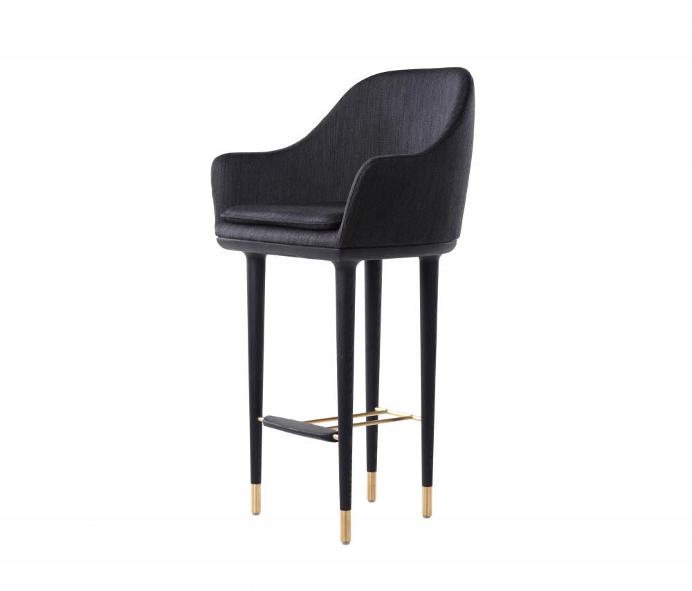 Lunar bar stool high back club chair