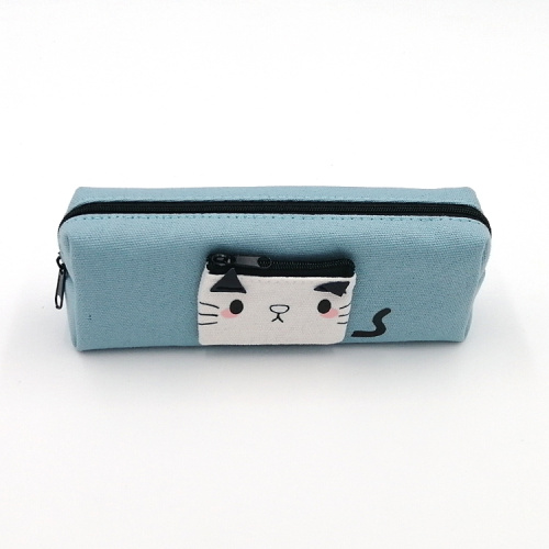 Pencil Case Pouch Custom fashionable cute cat canvas pencil case Manufactory