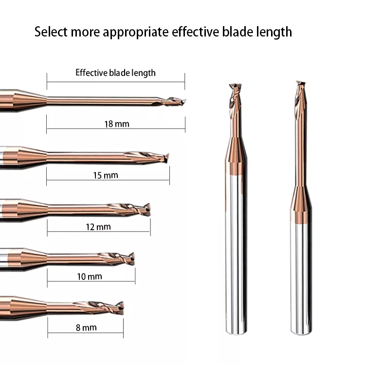 2 Fluted Milling Cutter Long Neck End Mill Ball Nose Carbide Tool Bit