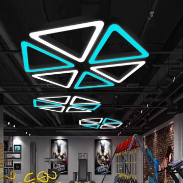 LED Triangle Linear Lights 110V-230V Metal Office Hexagonal Chandelier Pendant Lamp