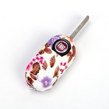Flower color fiat punto silicone car key cover