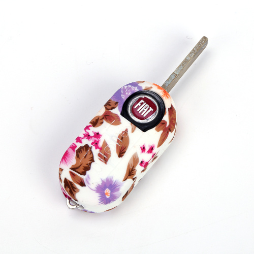 Flower color fiat punto silicone car key cover