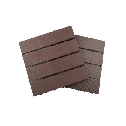 DIY Portable Wood Grain Balcony Plastic Floor Tiles