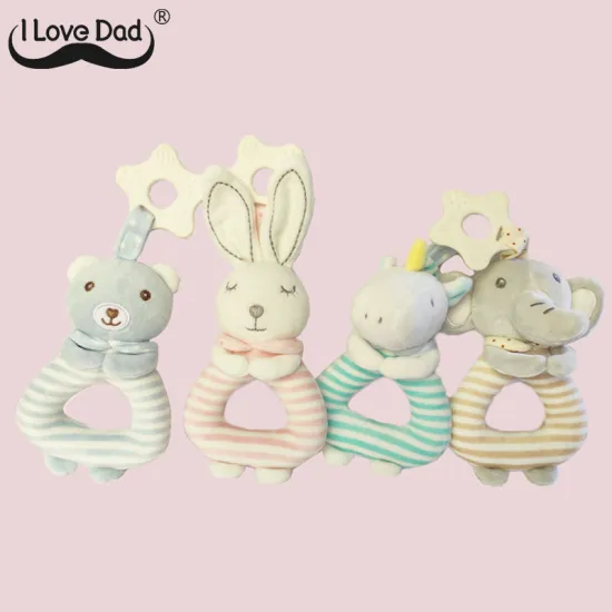Lovely Animal Baby Toys Newborn Removable Teether Handbell Rattle Soft Plush Toy Toddler Baby Mobile Educational Toys