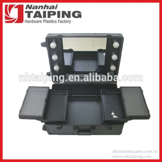 Professional Rolling outdoor activities and Studio Makeup Case with Led Lights, Legs & Mirror - TPG-2005B