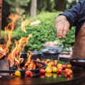 Grilles de barbecue en bois Corten en acier extérieur