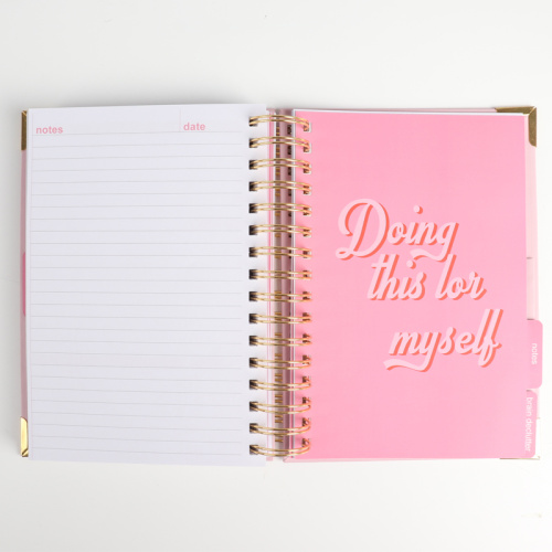 China A5 Spiral Binding Pink Undated Daily Goal Planner Factory