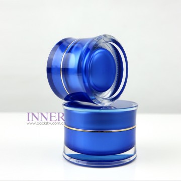 30g/50g Light Blue Round Waist Acrylic Cream Jar