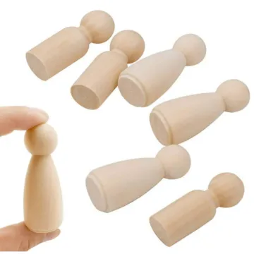 DIY Wooden Peg Dolls: Unfinished People Figures for Painting, Decorating, and Craft Art Projects