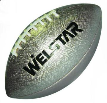 Machine Sewn Silver PU leather American Football For School
