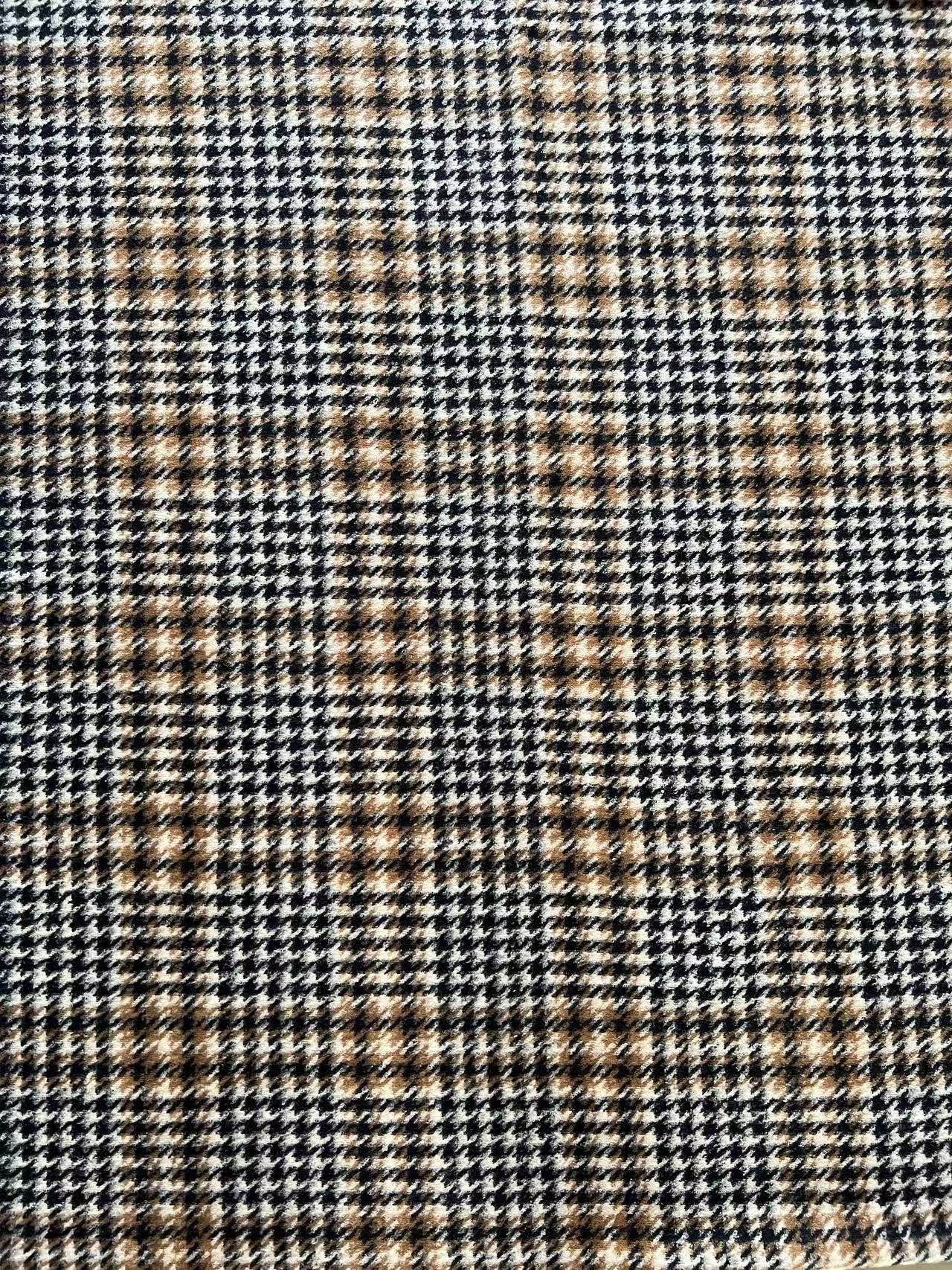 Knitted Check Pattern Wool Tartan Fabric