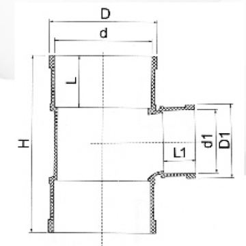 BS5255 / 4514 Drainage Upvc Reducing Tee Gray