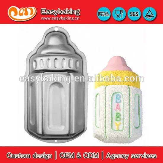 Factory direct supply lovely baby bottle shaped aluminum cake mold