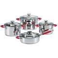 Cookware set with heat-resistant handle