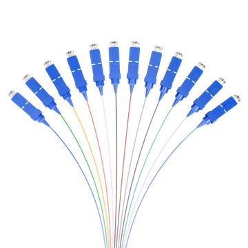 12-Color Code Optical Fiber Pigtail Set with SC APC Connectors