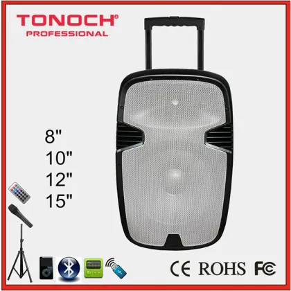 Promotional DJ Loud Bass Speaker With Handle And Wheels