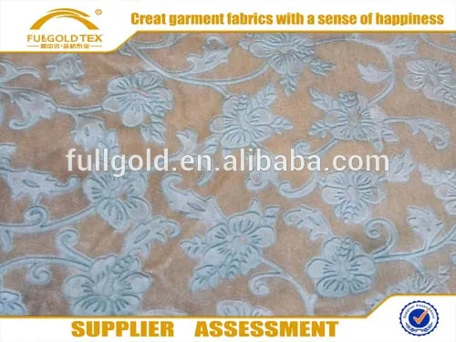 Fashion Polyester Spun Velvet Fabric For Evening Dress With 3D Emboss