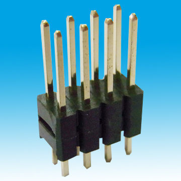 Pin Header Connector, Straight Angle Type, Dual-row, Double Insulators, RoHS Mark/2.54mm (0.10-inch)