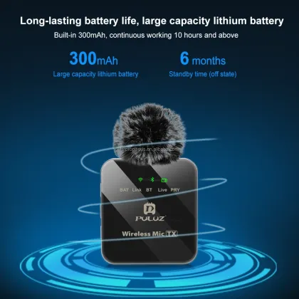 Puluz Wireless Lavalier Microphone for Type-C Phones with Dual Microphones