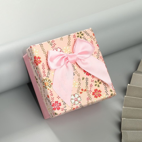 Floral Multicolor butterfly Ribbon Square Gift Watch Box