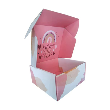Small Corrugated Cardboard Boxes with Logo Fold for Clothing and Gift Shipping