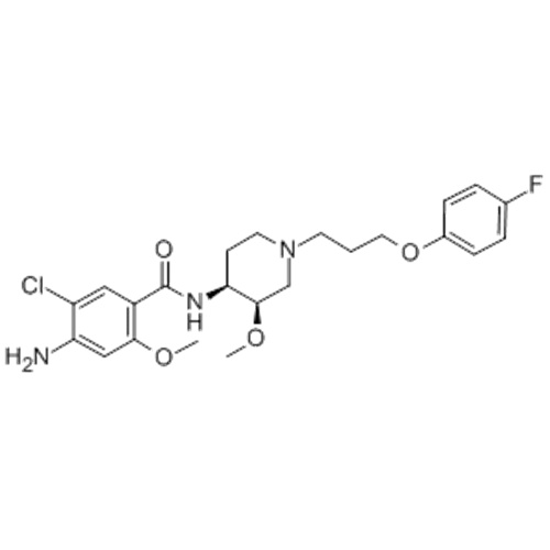 Benzamide, 4-amino-5-chloor-N- [1 - [(3R, 4S) -3- (4-fluorfenoxy) propyl] -3-methoxy-4-piperidinyl] -2-methoxy-, rel- CAS 81098 -60-4
