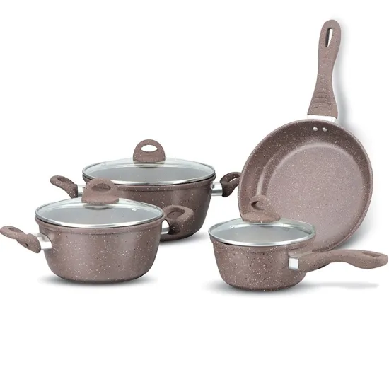 20/22/24/26/28 cm Carbon Steel Cookware Set with Non Stick Coating - 7PCs/8PCs Including Casserole and Fry Pan