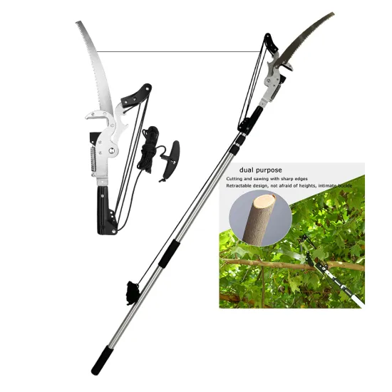 Telescopic Pole Pruner with Saw Blade for Tree Branches
