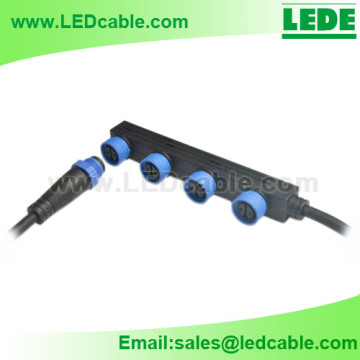 Plug & Play Waterproof Cable Connector Splitter Hub For Outdoor LED Lighting