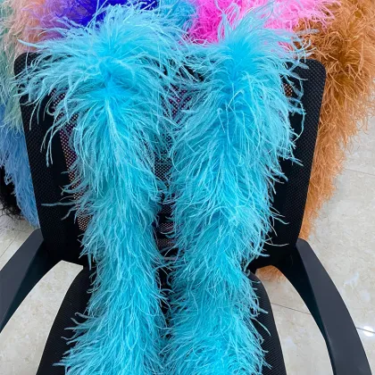 Hot Selling High Quality Colored Ostrich Feather Trimmed Ostrich Feather Costumes, Wedding Pajamas