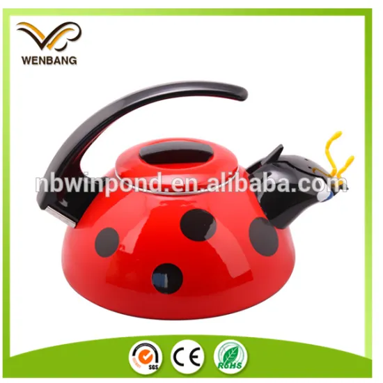 Wireless portable enamel clay made ladybird kettle