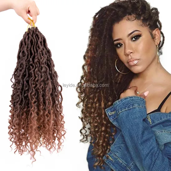 Alileader Goddess River Locs Crochet Braid Hair Extension Curly Goddess Faux Locs Twist Braid Crochet Hair For Black Women