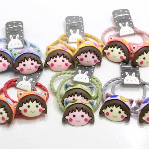 Kawaii Girls Women Accessori per capelli da cartone animato Cravatte elastiche Corde per capelli Fasce per la moda Supporti per coda di cavallo Anelli per capelli